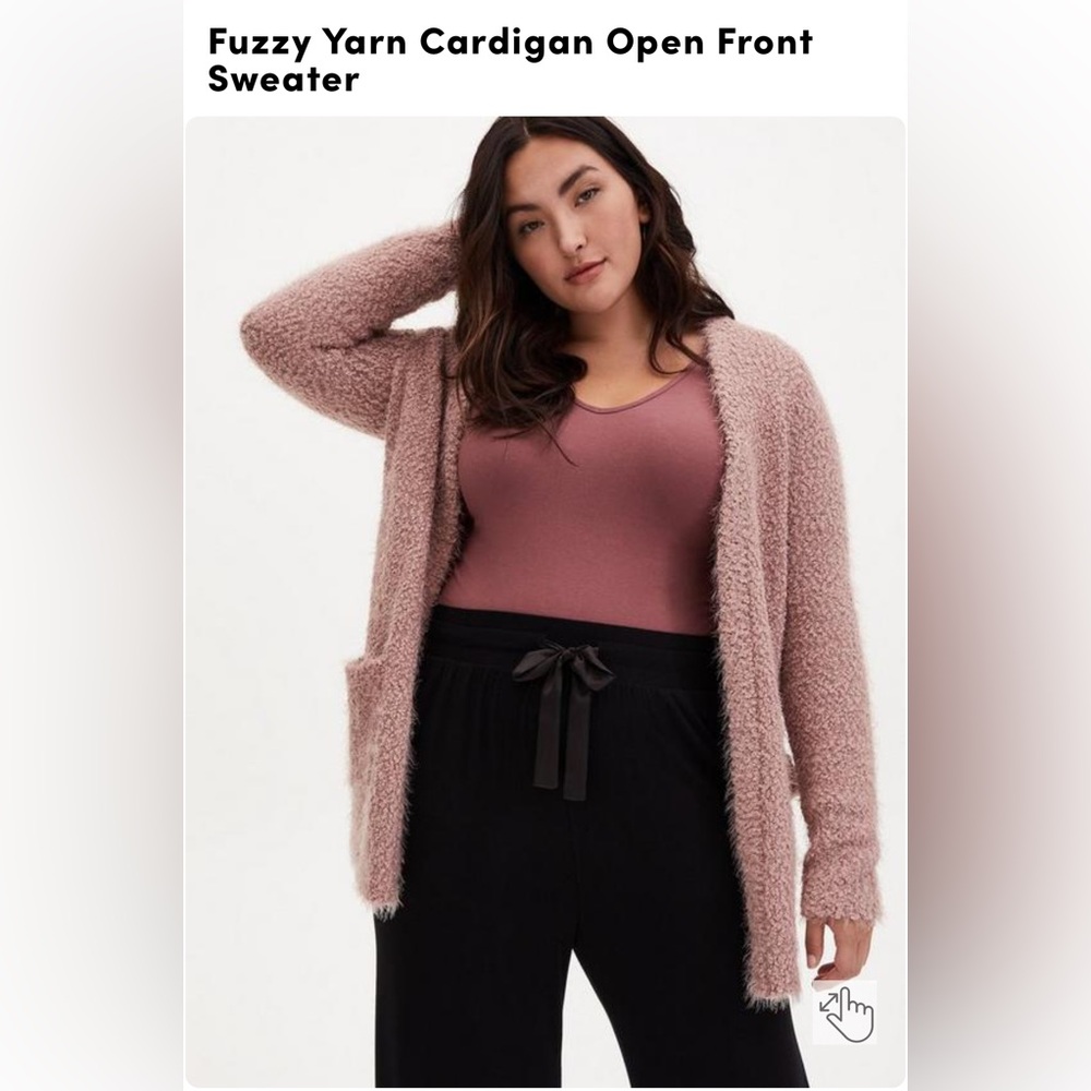 Torrid Fuzzy Yarn Cardigan Open Front Sweater